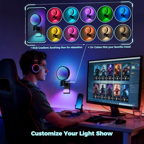 Image of Briignite Night Lights Plug into Wall 3D Infinity Mirror Tunnel Light | Game Room Decor, Dusk to Dawn Sensor, RGB Ambient Night Light for Kids Bedroom Living Room Gaming Room, Gift