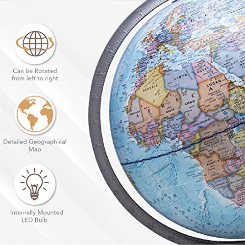 Waypoint Geographic Wp21008 Odyssey Ii Illuminated Desktop Globe, Blue - Illuminated,; 12" #TOP3