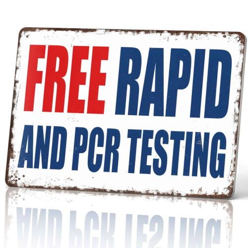 Free Rapid And Pcr Testing Metal Sign 8 x 12 Inch