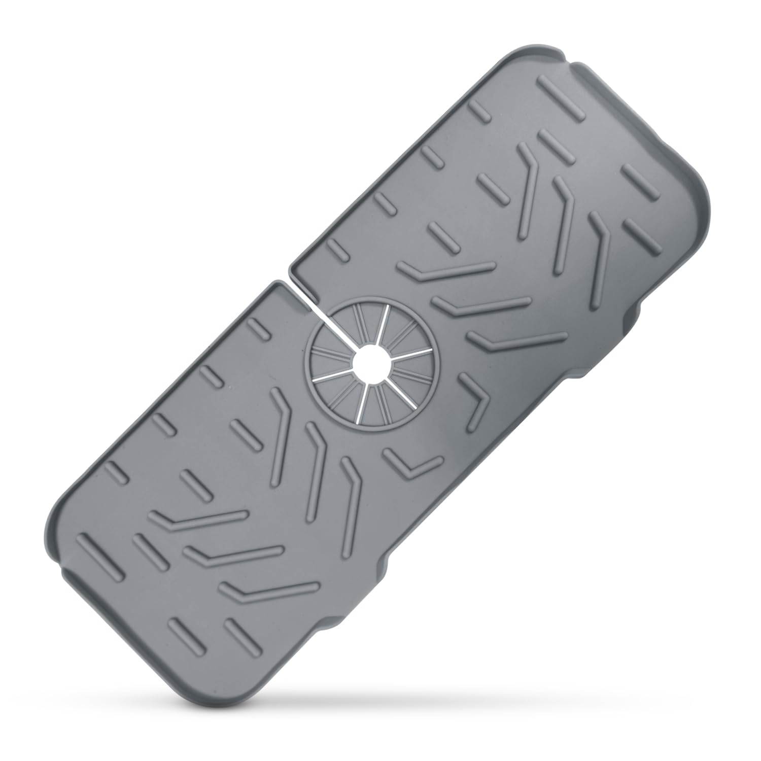 Generic Silicone Draining Mat for Kitchen Sink Splash Guard Behind Faucet, Faucet Mat for Kitchen Sink accessories, Longer Faucet Drain Pad, Sink Protectors for Kitchen Sink Faucet Mat, Grey