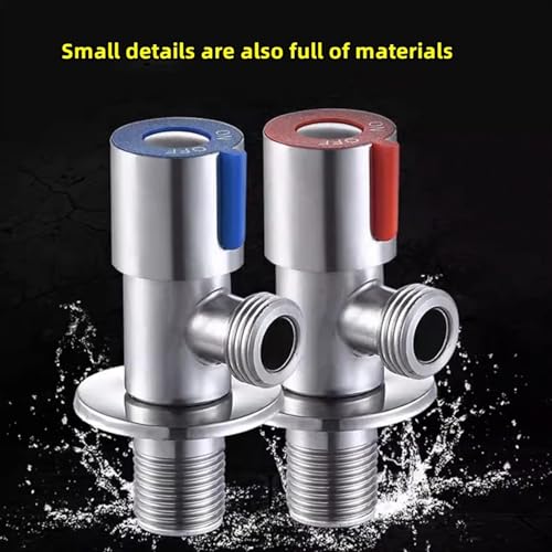 Válvula angular de acero inoxidable 304 azul G1/2 para agua de cocina y baño duradera 3