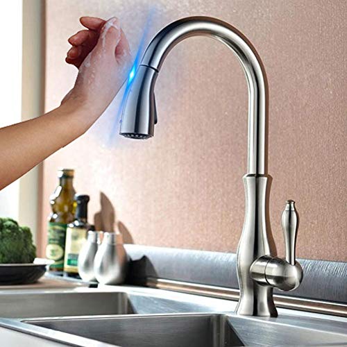 Robinet de cuisine anti-trace à commande tactile et douchette flexible - 2