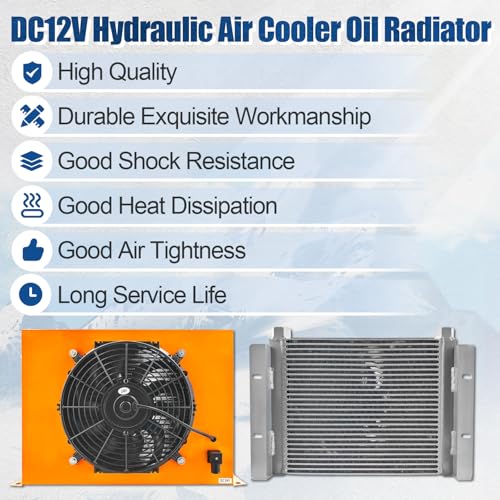 AH1417T-CA DC24V Hydraulic Oil Cooler 150L/min Air-Cooled Oil Radiator 120W Hydraulic Air Cooler Heat Dissipation Low Noise and Power Usage by Farningone - Image 4