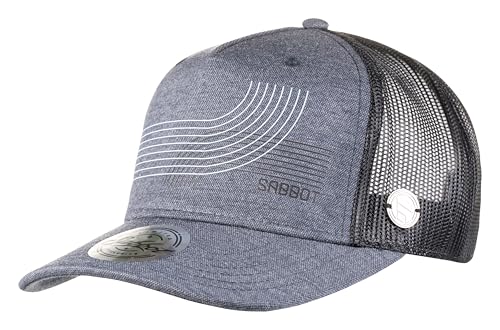 SABBOT Luke Snapback Cap, boné de malha moderno, boné de camionista ajustável, boné de basecap, proteção solar elegante, boné desportivo, chapéu de verão, respirável, ideal para exteriores, Azul