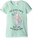 Lost Gods Big Girls' Unicorn Ate My Homework Graphic T-Shirt, Mint, L