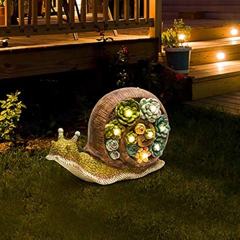 ALLADINBOX Estatua de caracol de jardín con luces solares Cover