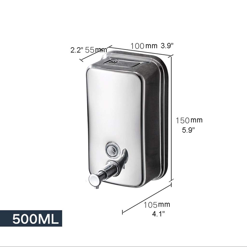 Dispenser di Sapone da appoggio, Pompa di Sapone Home Hotel Bagno Mall Cucina Pressa a Parete 304 Dispenser di Sapone in Acciaio Inossidabile di Grande capacità