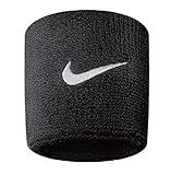 Größe: NIKE SWOOSH - 1 Paar Schweissband für Tennis, Squash, Badminton - Schwarz, Einheitsgrösse