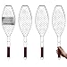 4 x Fisch-Grillhalter Edelstahl groß mit Holzgriff VonBueren | 62,5 x 15,5 cm | Fischgrillgitter | Fischzange zum Grillen | Fischgriller | Grillkorb