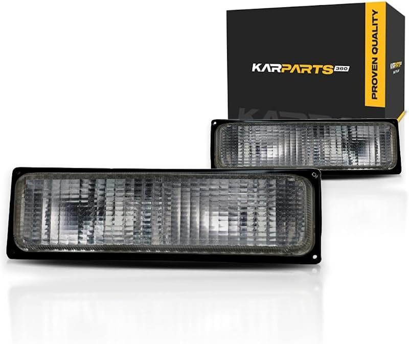 Par de lanternas dianteiras de estacionamento e sinalização CarLights360 para Chevy C1500/C2500/C3500 1990–1993 – Lado esquerdo e direito