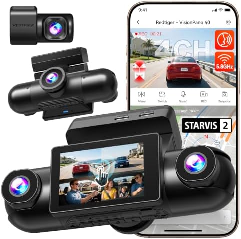 REDTIGER VP40 4-Channel 360° Dash Cam
