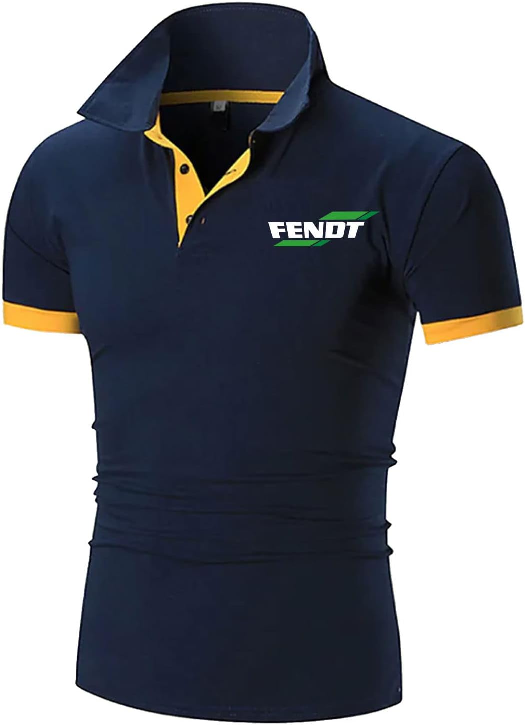 RIDAEXMen's Golf Polo Shirt T-Shirt for FENDT Print Cotton Short SleeveT Shirts Casual Tee Shirt Summer Work Shirts - Teen Gifts-J||S