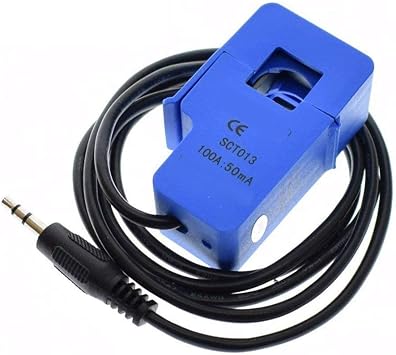 SCT-013-000 100A Non-invasive AC Current Sensor Split Core Transformer, Corded Electric, 1.5m Lead, 150KHz Max Frequency, 50Hz Min Frequency, 3% Non-linearity,25 C to +70 C