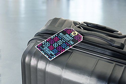 Dynotag® Web Enabled Smart Id Tag, Protagz™ Series Mega Size Luggage Tag W. Double Steel Loops With Dynoiq™ & Lifetime Recovery Service (Nightlight) #TOP3