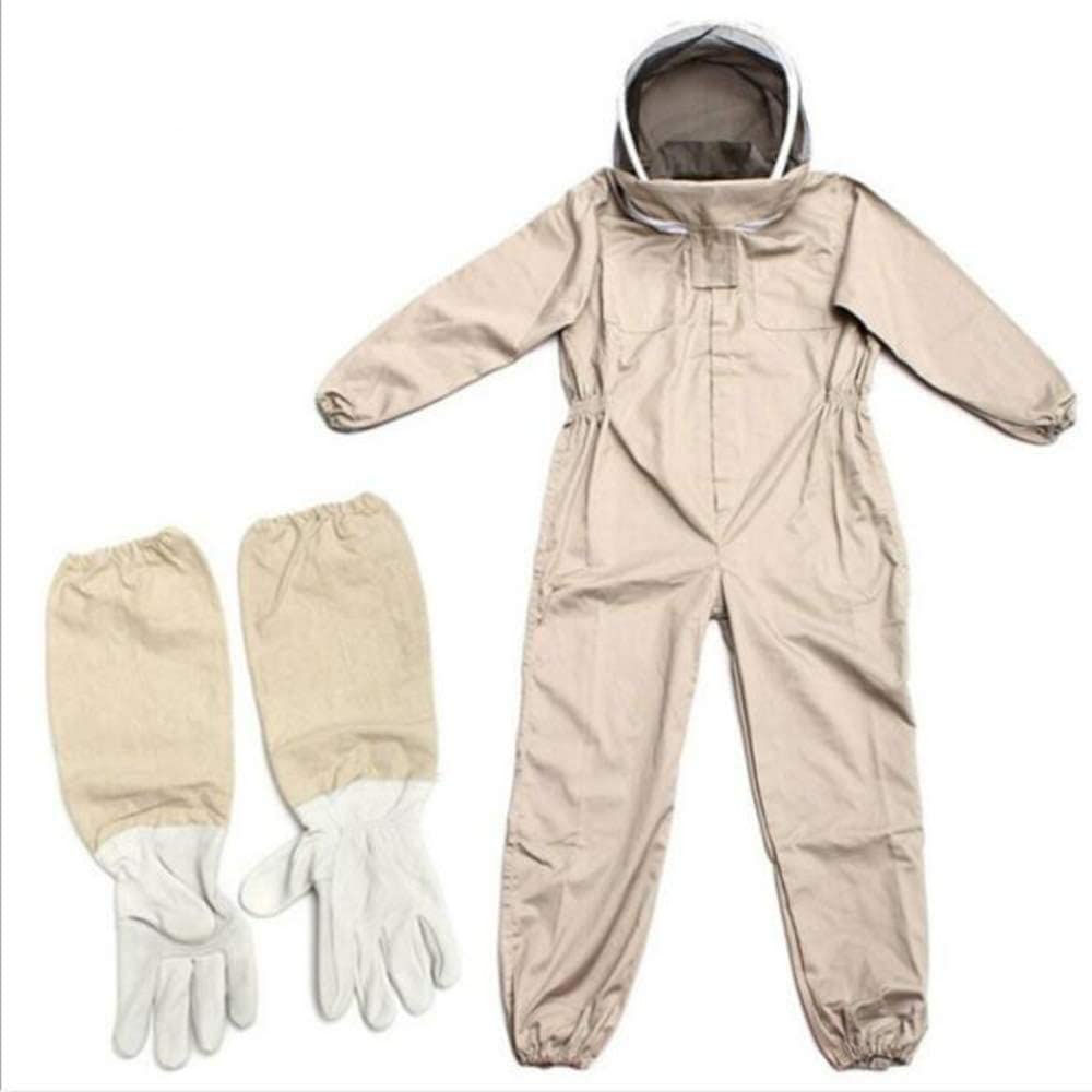 Ltbee Beekeeper Combinaison Professionnelle Combinaison D’Apiculture Combinaison Spatiale Marron D’Apiculture avec Voile Autoportant pour Les Apiculteurs Compre, Brown, L
