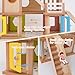 Adena Montessori Wooden Dollhouse，All Seasons -Modern Family,DIY Fake Dollhouse with 35 Pcs Furniture Accessories，Creative Gift for Children 3+