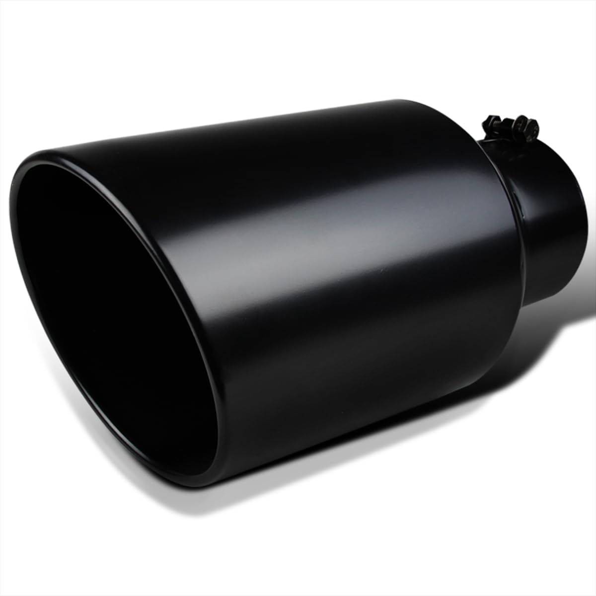 Spec-D Tuning 5" Inlet / 8" Outlet Black Stainless Steel Truck Bolt-On Exhaust Muffler Tip