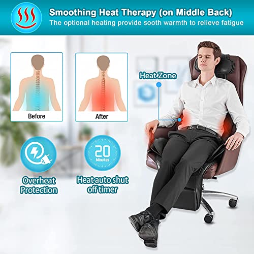 Sotion Back Massager with Compress & Heat, Vibrating Massage Chair Pad for Home or Office Use,Height Adjustable Massage Seat Helps Relieve Stress and Fatigue for Neck, Back, Waist and HIPS - Thumbnail 2