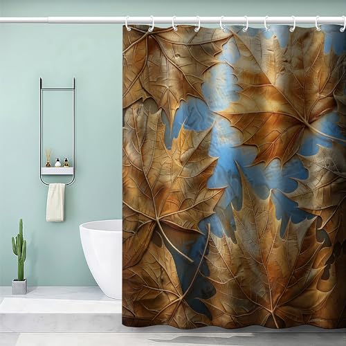 Rideau de douche tissu polyester avec 12 crochets pour baignoire