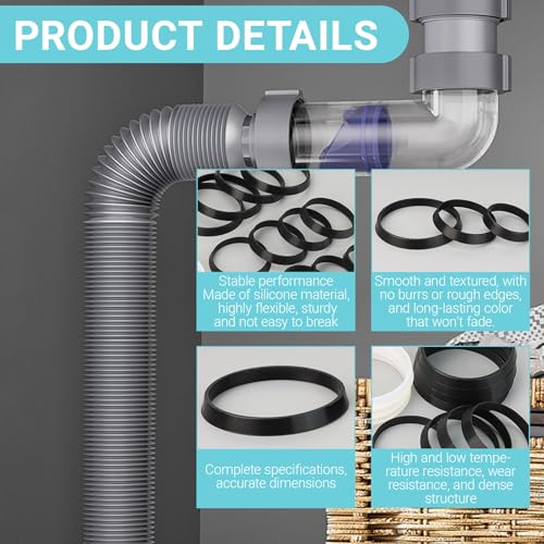 14 Stück| Dichtung Waschbecken Ablauf - 1/4 Zoll (32mm) Siphon Dichtung，1/2 Zoll (40mm) Siphon Dichtungen Für Handelsübliche Siphons ，Flaschen- & Designsiphon (8x Keildichtungen＆6x Flachdichtungen)