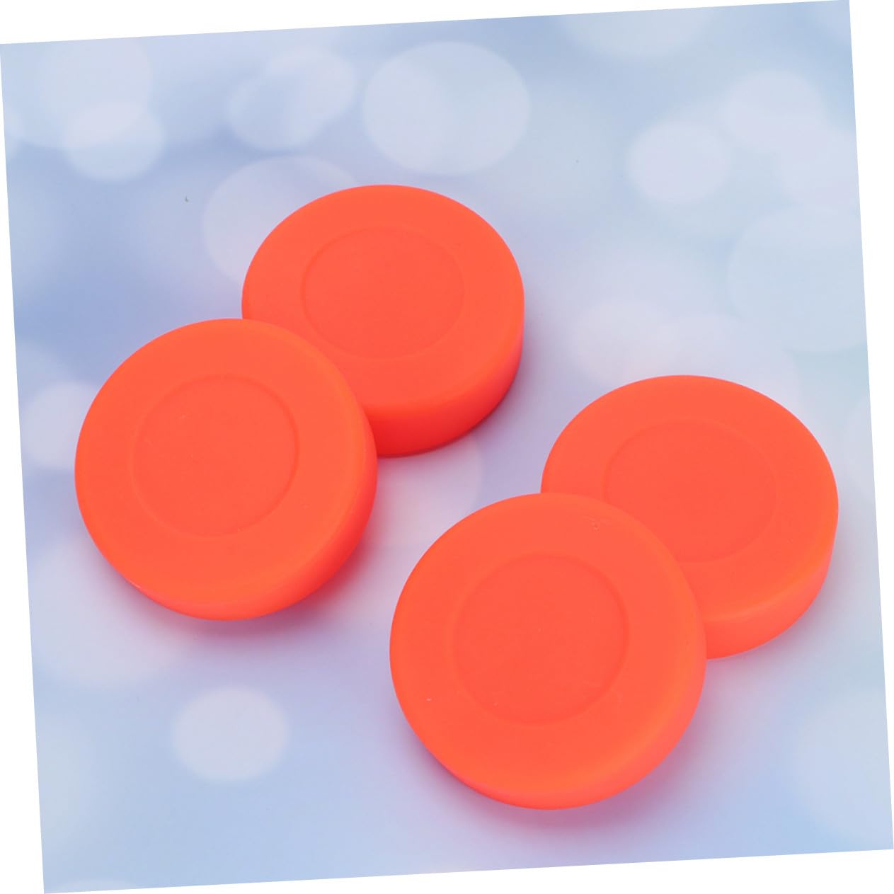 Lot de 10 Rondelles de Hockey PVC Orange à Dureté Réglable Finition Mate Palets de Hockey sur Glace en Caoutchouc Accessoire Sportif Usage Adulte et Entraînement