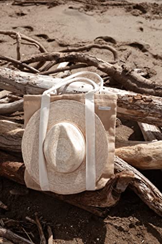 Tribeca Tribe Beach Bag - Large Woven Beach Tote Bag - Boho Chic Travel Tote Bag With Hat Holder Strap (Sand) #TOP5