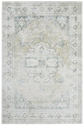 Syalife Washable Rugs, 5'x 7' Distressed Indoor Non-Shedding Low Pile Carpet with Non Slip Backing, Vintage Area Rugs for Living Room, Bedroom, Dining Room, Office (Tan, 5'x 7') — view 5