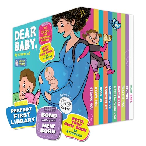 Image of DEAR BABY, MY DREAMS OF | Child's First Library & Prenatal Bonding Box Set | 9 Board Books + 1 DIY Keepsake Book with Stickers | Meaningful Gift for Pregnancy, Baby Shower or New Parents