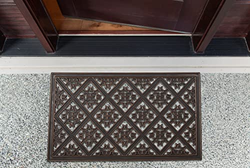 Dii Rubber Doormats Collection All Weather, 18X30, Brown Diamond Lattice #TOP1