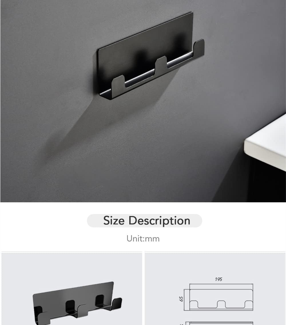 Bathroom Hardware Sets Black Robe Hooks Towel Holder Shelves Toilet Paper Holder Towel Bar Aluminum Wall Mounted,Paper Holder (Robe Hook)