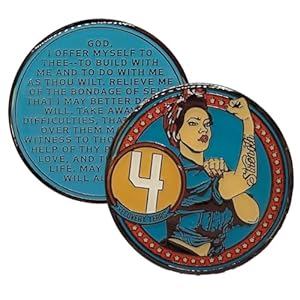 Rosie Recovery AA Bronze Medallion Sobriety Chip in Years 1-50 (Year 4)