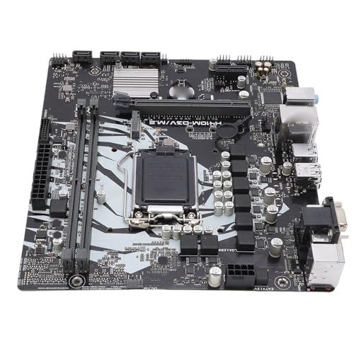 HUSHUI Computer Motherboard Support for Core Pentium Celeron 10th Gen LGA1200 CPU DDR4 64GB 2933MHz Micro ATX PCI E x16 4 SATA3 USB 3.2 Gen1 with VGA DVI for H410 Chipset