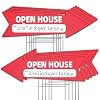 10 Pack Large Size Open House Red Arrow Yard Signs with Stakes-23 x 7.2 in Double Sided, Open House Real Estate Signs, Property Sale Directional Arrows Signs, WEATHER-PROOF