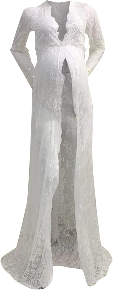 Robe De Soirée Maternité Maternité Robe De Grossesse Mi-longue En Maille Tricot Avoine À Décolleté Et Manches Longues Robe Allaitement Femme Hiver