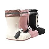 [YAYAMIYA] インブーツ 子供/大人 16-24cm ショート丈 スリッポン フラット 晴雨兼用 紐付 レインシューズ 雨用 台風でも対応 防水加工 デート オシャレ 釣り 梅雨 作業用 農作業 花見 泥避 (ピンク, キッズ, 16.0 cm, 数値, 日本の靴のサイズ寸法) [並行輸入品]