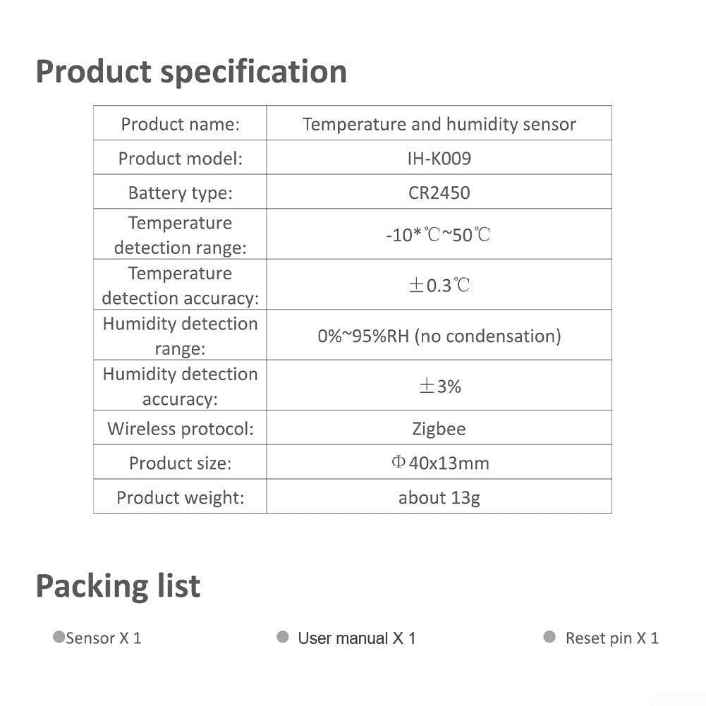 10 sensores de temperatura y humedad, probador inteligente de temperatura, detector de humedad inalámbrico para Zigbee para vida inteligente