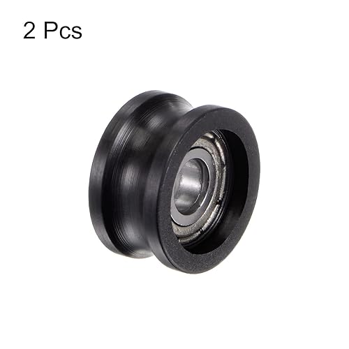 Miniatura 3 de HARFINGTON 2pcs U tipo polea de ranura de nylon recubierto de rodillos 0.197x0.630x0.335 in U ranura guía rueda para puertas ventana o conducción
