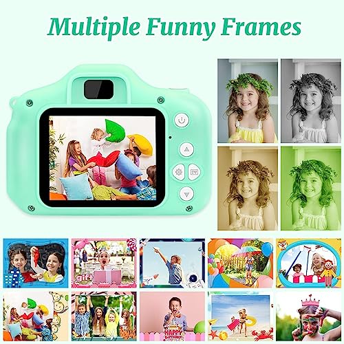 CADDLE & TOES Kids Camera, Christmas Birthday Festival Gifts for Girls or Boys Aged 4-12 Years Old, Kids Digital Camera for Kids with Video, HD Digital Camera Toys for Kids (Light Green with SDCard) - Image 8