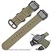 Nylon strap Compatible with Casio W735H AQS810 AEQ110BW AE1200WH W800HG A158WA heavy duty metal ring watch band 18mm replacement wirstband (MilitaryGreen Black Buckle)