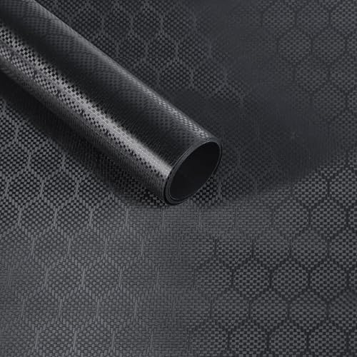 Lypumso Honeycomb Carbon Fiber Vinyl Wrap, Hex Pattern Vinyl Car Wrap with Air Release Technology, Self-Adhesive DIY Auto Exterior Interior Decor Film Sticker (Matte Black, 1ft x 10ft)