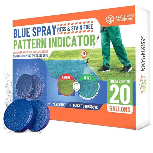 Eco Living Solutions - Concentrated Blue Spray Pattern Indicator Effervescent Tablets | MESS & STAIN FREE | Weed Spray Dye | Dye for Herbicide & Fertilizer |...