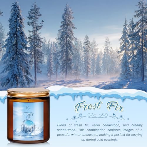 Image of Winter Candle, Frost Fir Scented Candles for Home, Holiday Candles Natural Soy Candle, Aromatherapy Candle 7 oz Jar Candles Winter Gifts for Women Men