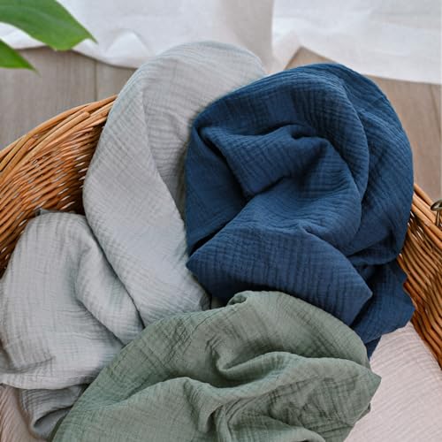 Image of Muslin Receiving Blankets, Neutral Blanket Swaddling for Newborn Boys and Girls, 5 Pack Breathable and Skin-Friendly Swaddle Wrap for Infant Baby (Graceful Colors)
