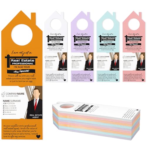 Humyoun 100 Pcs Open House Signs Kit Real Estate Agent Supplies 3.15 x 9.84 Inch Open House Door Hangers for Real Estate Agents Home Sale Business(Multicolor, Door Hanger)