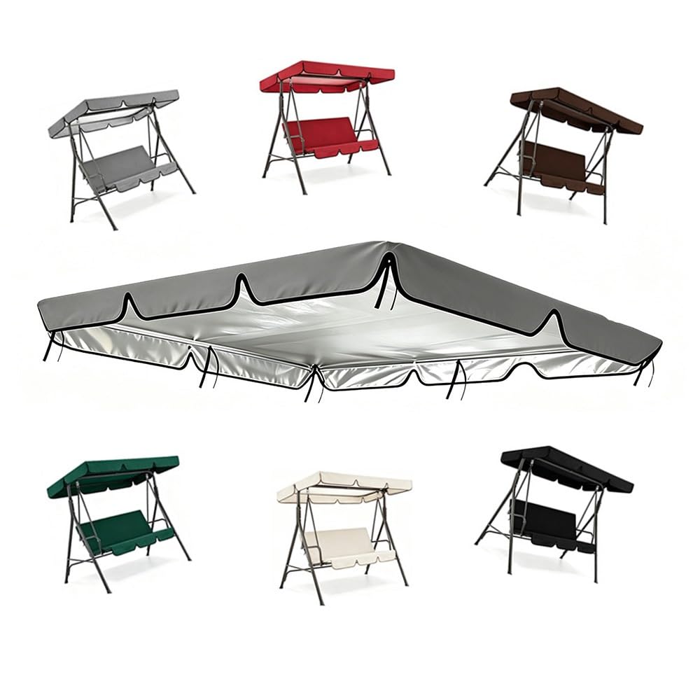 Toit de balançoire de jardin gris 142x120 en tissu Oxford imperméable