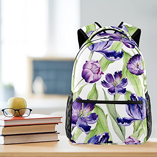 Sac à dos d'écolier ordinateur 14" avec poche rembourrée fleurs