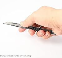 Vista 4 de FOSHIO Cuchillo utilitario retráctil con cuchilla de 30 grados desmontable de 9 mm, cortador de caja, cuchilla para corte de vinilo y papel