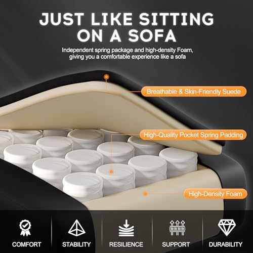 Bild 3 - Vittanly Gaming Stuhl mit Frühling Kissen, Ergonomischer Gaming Chair Gamer Stuhl mit Kopfstütze, Lendenkissen und Fußstütze, Höhenverstellbarer Drehbarer Gaming Sessel Bürostuhl 150 kg, Schwarz