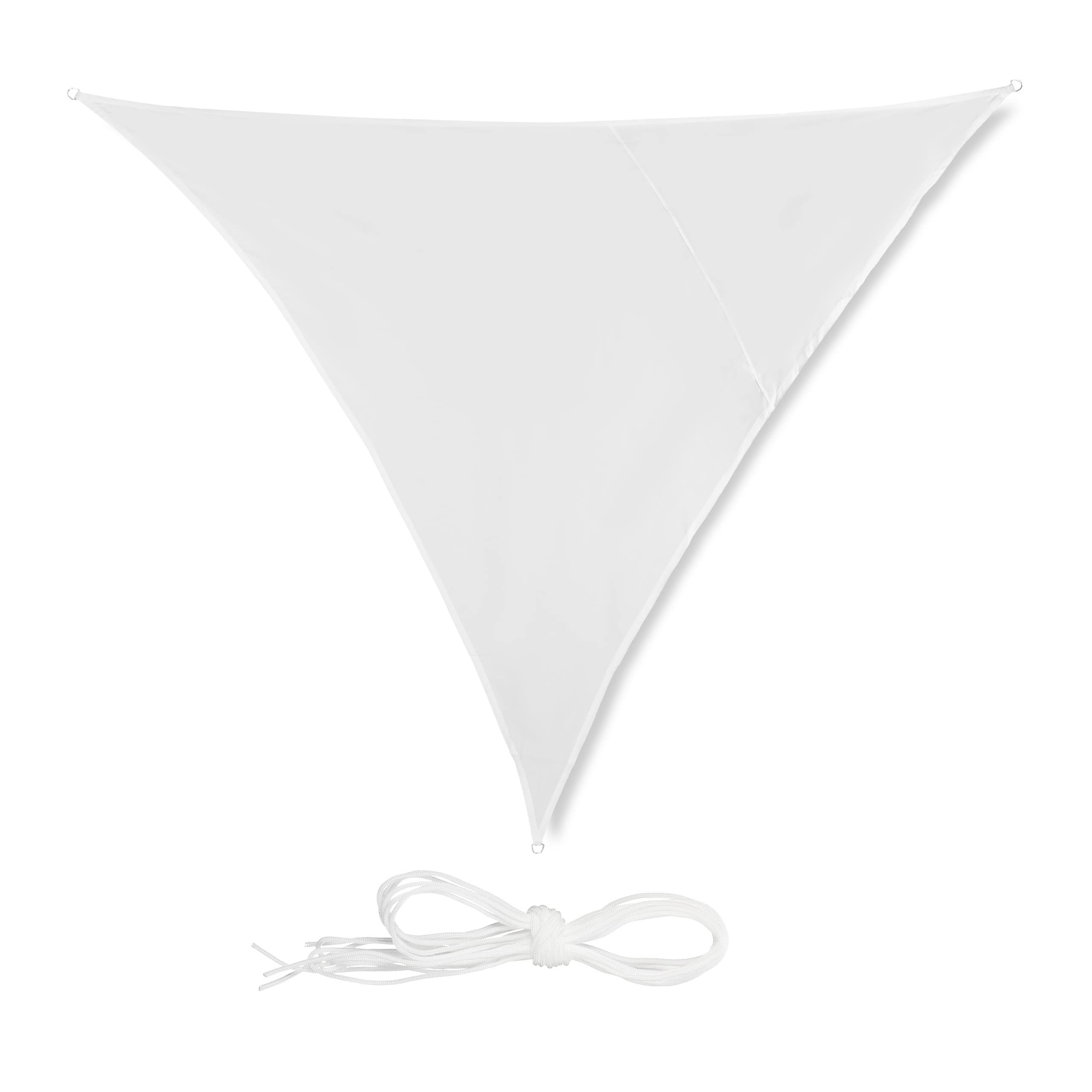 Voile d'ombrage triangle blanc Relaxdays toile tendue terrasse et balcon