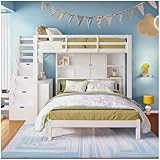 Racxily Literas Juveniles con Estante, Cama Multifuncional 90 x 200 cm + 140 x...